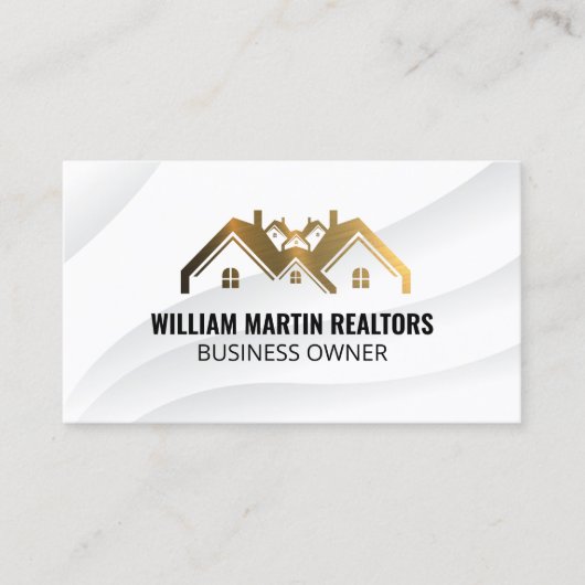 Carte De Visite Logo en métal du toit de l'immeuble d'or (Devant)