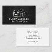Carte De Visite Logo en métal immobilier élégant (Devant / Derrière)