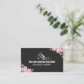 Carte De Visite Logo en métal immobilier | Fleurs (Debout devant)