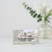 Carte De Visite Logo en métal immobilier | Maison de quartier (Debout devant)