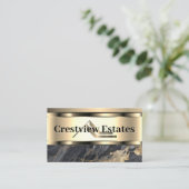 Carte De Visite Logo en métal immobilier | Marbre (Debout devant)