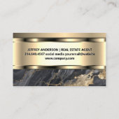 Carte De Visite Logo en métal immobilier | Marbre (Dos)