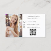 Carte De Visite Logo en or blanc élégant code QR (Dos)