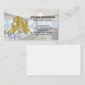 Carte De Visite Logo en or immobilier | Cuisine moderne (Devant / Derrière)