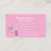Carte De Visite Logo en or rose papillon code QR (Dos)