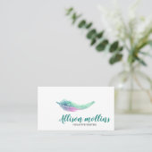 Carte De Visite Logo en plume d'écrivain créatif moderne (Debout devant)