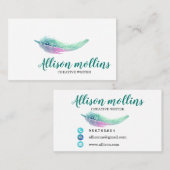 Carte De Visite Logo en plume d'écrivain créatif moderne (Devant / Derrière)