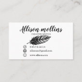 Carte De Visite Logo en plume d'écrivain créatif moderne (Dos)