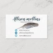 Carte De Visite Logo en plume d'écrivain créatif moderne (Dos)