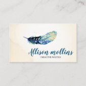 Carte De Visite Logo en plume d'écrivain créatif moderne (Devant)