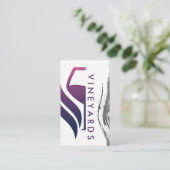 Carte De Visite Logo en verre de vin violet | Contour de brosse (Debout devant)