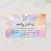 Carte De Visite Logo encadré Holographe Code QR maquillage magasin (Dos)
