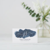 Carte De Visite LOGO ENKED élégant joli bleu initial aquarelle (Debout devant)