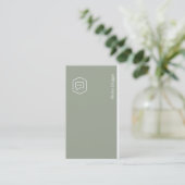 Carte De Visite Logo Entreprise (vert olive) (Debout devant)