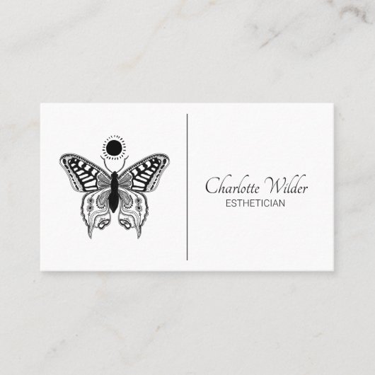 Carte De Visite Logo Esthetician Skincare Papillon (Devant)