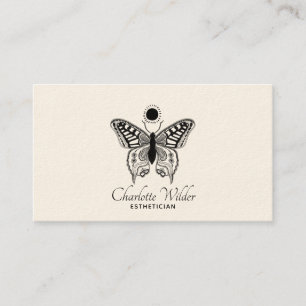 Carte De Visite Logo Esthetician Skincare Papillon
