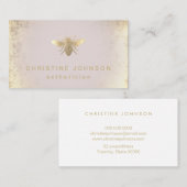 Carte De Visite logo esthéticien FAUX en feuille d'or (Devant / Derrière)