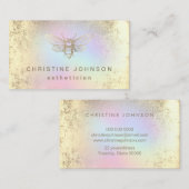 Carte De Visite logo esthéticien FAUX en feuille d'or (Devant / Derrière)