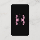 Carte De Visite Logo esthétique C Noir Rose Monogramme Professionn (Devant)