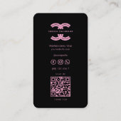 Carte De Visite Logo esthétique C Noir Rose Monogramme Professionn (Dos)