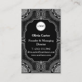 Carte De Visite Logo et code QR Art Déco Luxe (Devant)