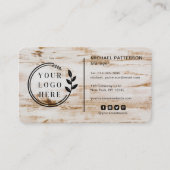 Carte De Visite Logo et code QR de menuiserie en bois rustique (Devant)