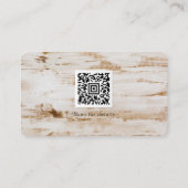 Carte De Visite Logo et code QR de menuiserie en bois rustique (Dos)