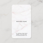 Carte De Visite Logo et code QR | Elégant marbre blanc rose or (Dos)