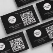 Carte De Visite Logo et code QR personnalisés pour entreprise noir