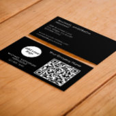 Carte De Visite Logo et code QR personnalisés pour entreprise noir
