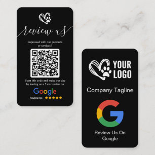 Carte De Visite Logo et code QR pour demande d'avis Google sur le