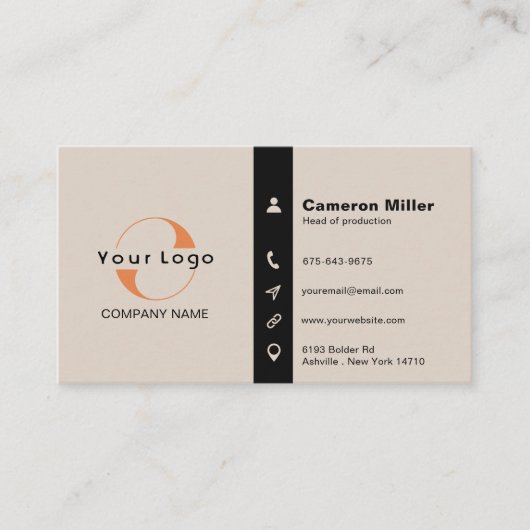 Carte De Visite Logo et icônes Minimal Professionnel d'entreprise  (Devant)