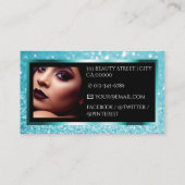 Carte De Visite Logo et photo de cadre de Parties scintillant Turq (Dos)