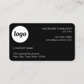 Carte De Visite Logo et texte noir simple (Devant)