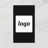 Carte De Visite Logo et texte noir simple vertical (Dos)