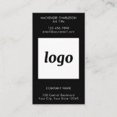 Carte De Visite Logo et texte noir simple vertical (Devant)
