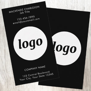 Carte De Visite Logo et texte noir simple vertical