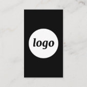 Carte De Visite Logo et texte noir simple vertical (Dos)