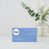 Carte De Visite Logo et texte simple bleu (Debout devant)