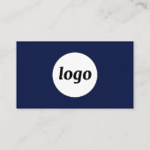 Carte De Visite Logo et texte simple bleu marine (Dos)