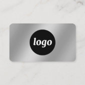 Carte De Visite Logo et texte simple effet argent (Dos)