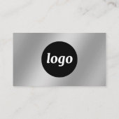 Carte De Visite Logo et texte simple effet argent (Dos)