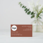 Carte De Visite Logo et Texte Simples Terracotta (Debout devant)