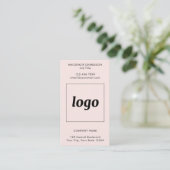 Carte De Visite Logo et texte verticaux Simple Rose Blush (Debout devant)