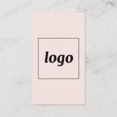 Carte De Visite Logo et texte verticaux Simple Rose Blush (Dos)