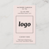 Carte De Visite Logo et texte verticaux Simple Rose Blush (Devant)