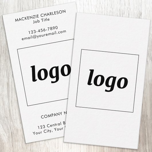 Carte De Visite Logo et Texte Verticaux Simples