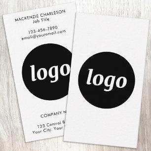 Carte De Visite Logo et texte verticaux simples