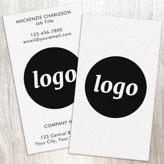 Carte De Visite Logo et texte verticaux simples