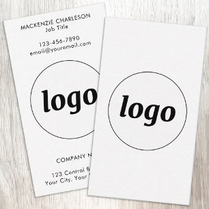 Carte De Visite Logo et Texte Verticaux Simples